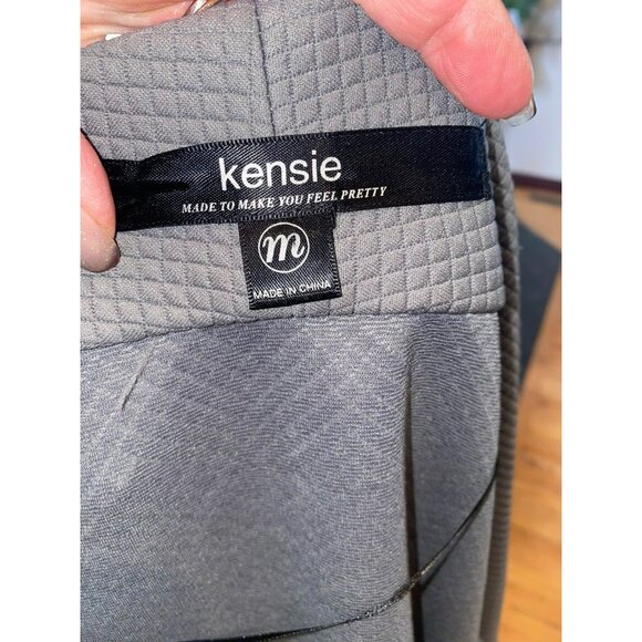 New Kensie Gray Draped Open-Front Textured Cardigan Blazer Jacket Women Size M - Picture 7 of 8